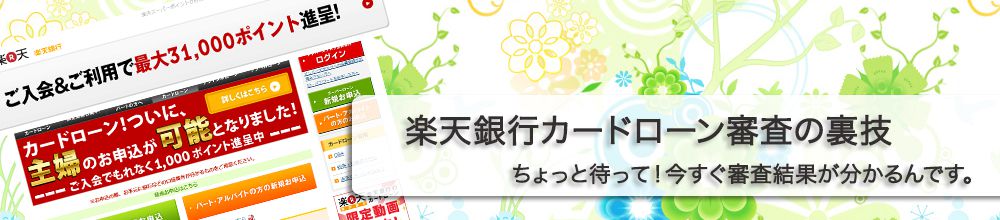 不動産担保ローンが楽天銀行に新登場 PC